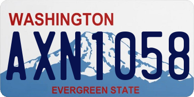 WA license plate AXN1058