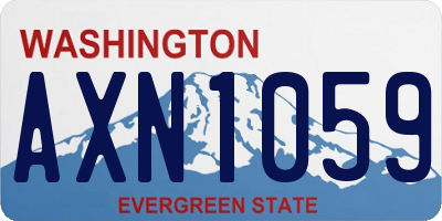 WA license plate AXN1059