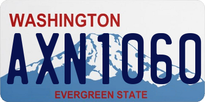 WA license plate AXN1060