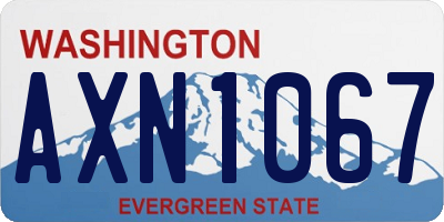 WA license plate AXN1067
