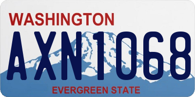 WA license plate AXN1068