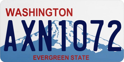 WA license plate AXN1072