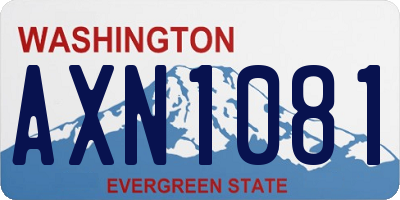 WA license plate AXN1081