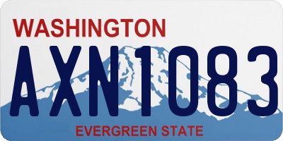 WA license plate AXN1083