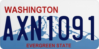 WA license plate AXN1091