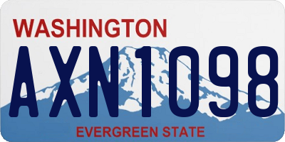 WA license plate AXN1098