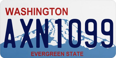 WA license plate AXN1099