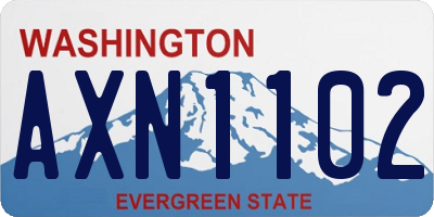 WA license plate AXN1102