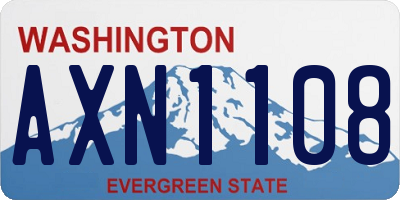 WA license plate AXN1108