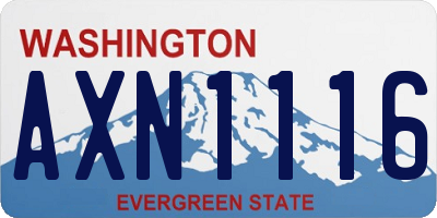 WA license plate AXN1116
