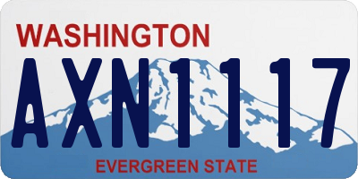 WA license plate AXN1117
