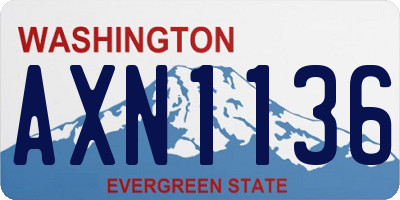 WA license plate AXN1136