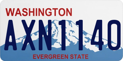 WA license plate AXN1140