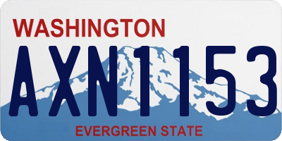 WA license plate AXN1153