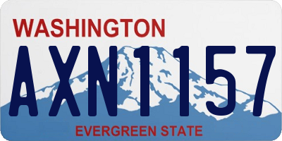 WA license plate AXN1157