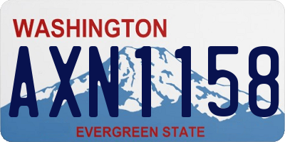 WA license plate AXN1158