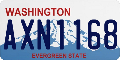 WA license plate AXN1168