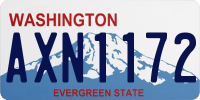 WA license plate AXN1172