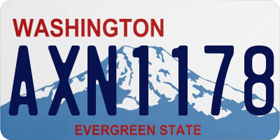 WA license plate AXN1178