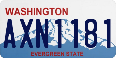 WA license plate AXN1181