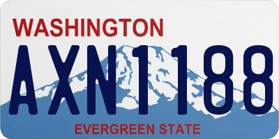 WA license plate AXN1188