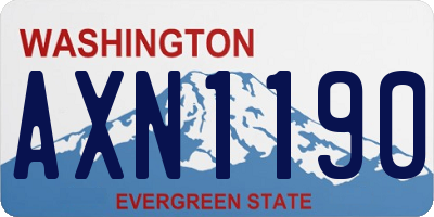 WA license plate AXN1190