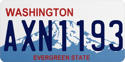 WA license plate AXN1193