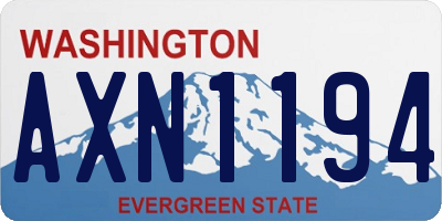 WA license plate AXN1194