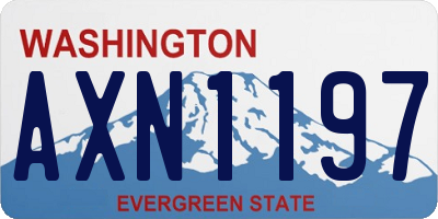 WA license plate AXN1197