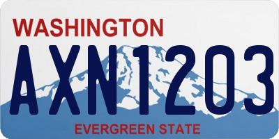 WA license plate AXN1203
