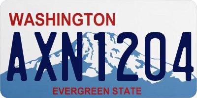 WA license plate AXN1204