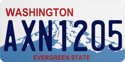 WA license plate AXN1205