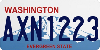 WA license plate AXN1223