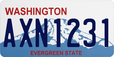 WA license plate AXN1231