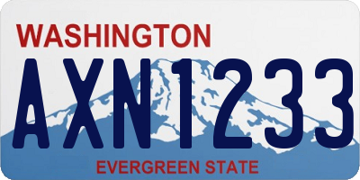 WA license plate AXN1233
