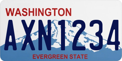 WA license plate AXN1234