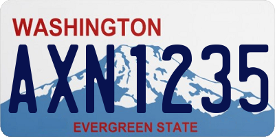 WA license plate AXN1235