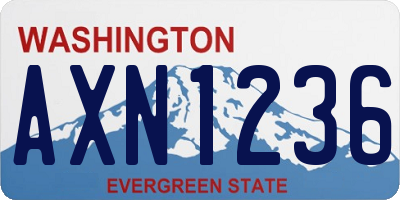 WA license plate AXN1236