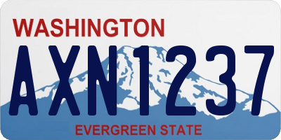WA license plate AXN1237