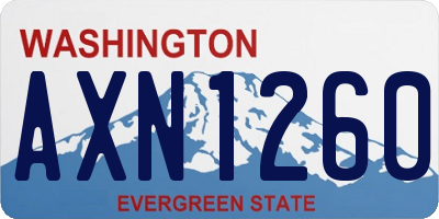 WA license plate AXN1260