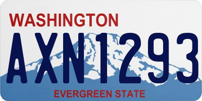 WA license plate AXN1293