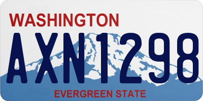 WA license plate AXN1298