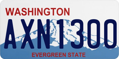 WA license plate AXN1300