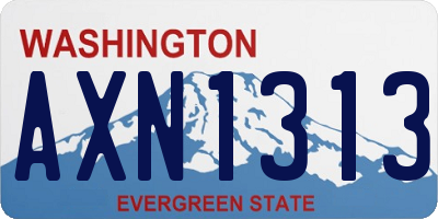WA license plate AXN1313