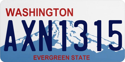 WA license plate AXN1315