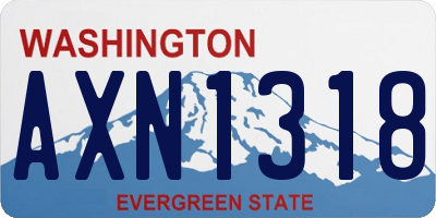 WA license plate AXN1318
