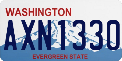 WA license plate AXN1330