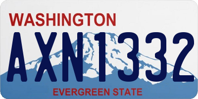 WA license plate AXN1332