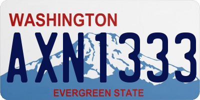 WA license plate AXN1333