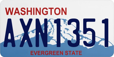 WA license plate AXN1351